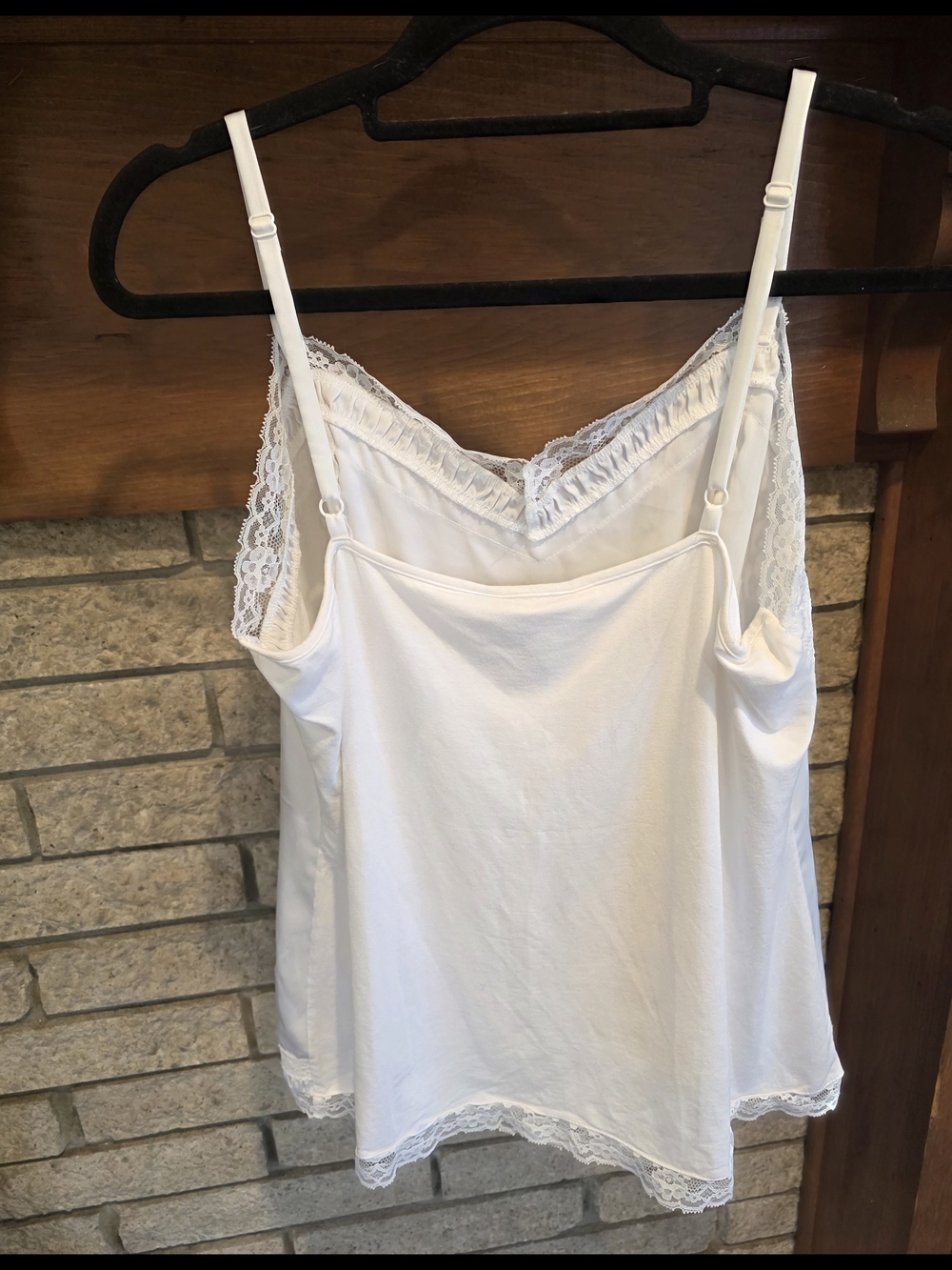 White House Black Market White Lace-Trim Satin Camisole - Picture 6 of 8